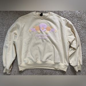 PacSun Women’s Victoria Beach California Yellow Crew Neck Sweatshirt Medium